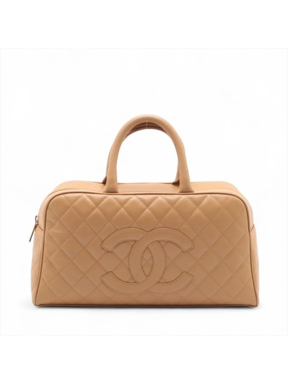 Chanel Handbag Caviar Leather Quilted Bowling Big CC Logo - Picture 2 of 10